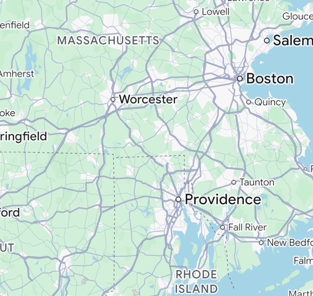 ap showing Apex Garage Door Service coverage across Massachusetts and Rhode Island